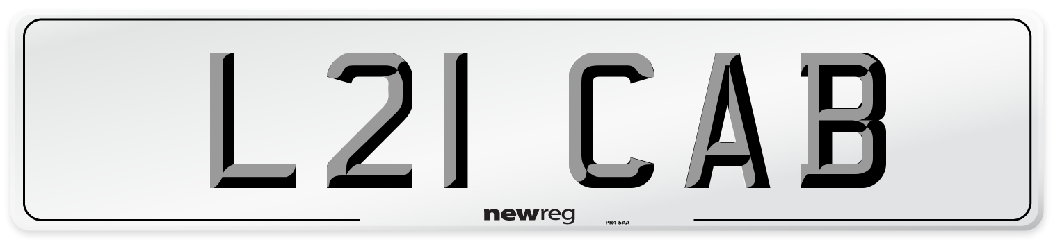 L21 CAB Number Plate from New Reg
